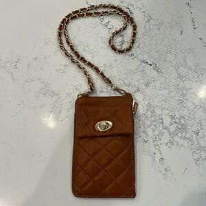 Faux Leather Chain Cell Phone/ Cross Body Bag. Cute!